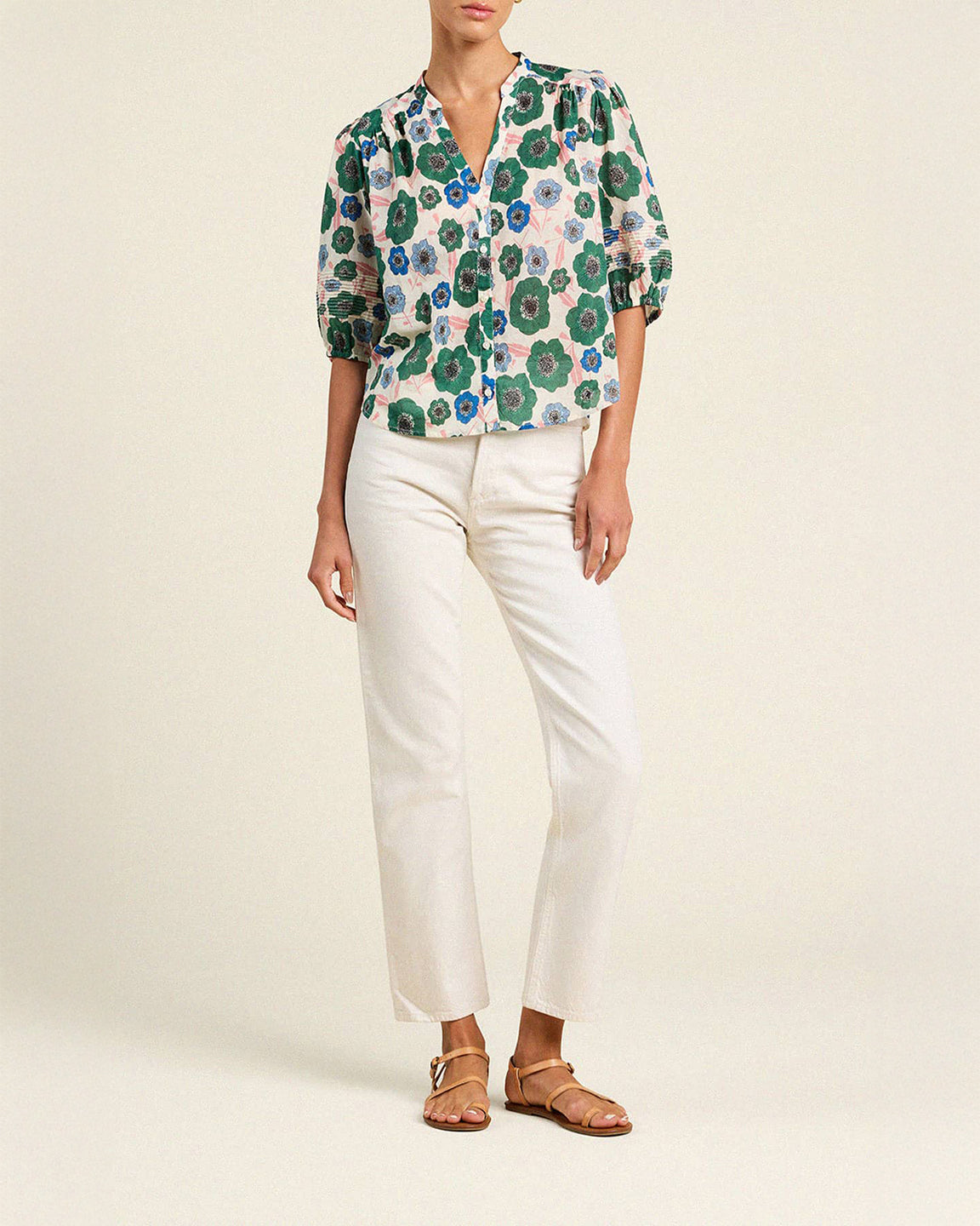 Trovata Birds of Paradis Loren Blouse Greenhouse Bloom