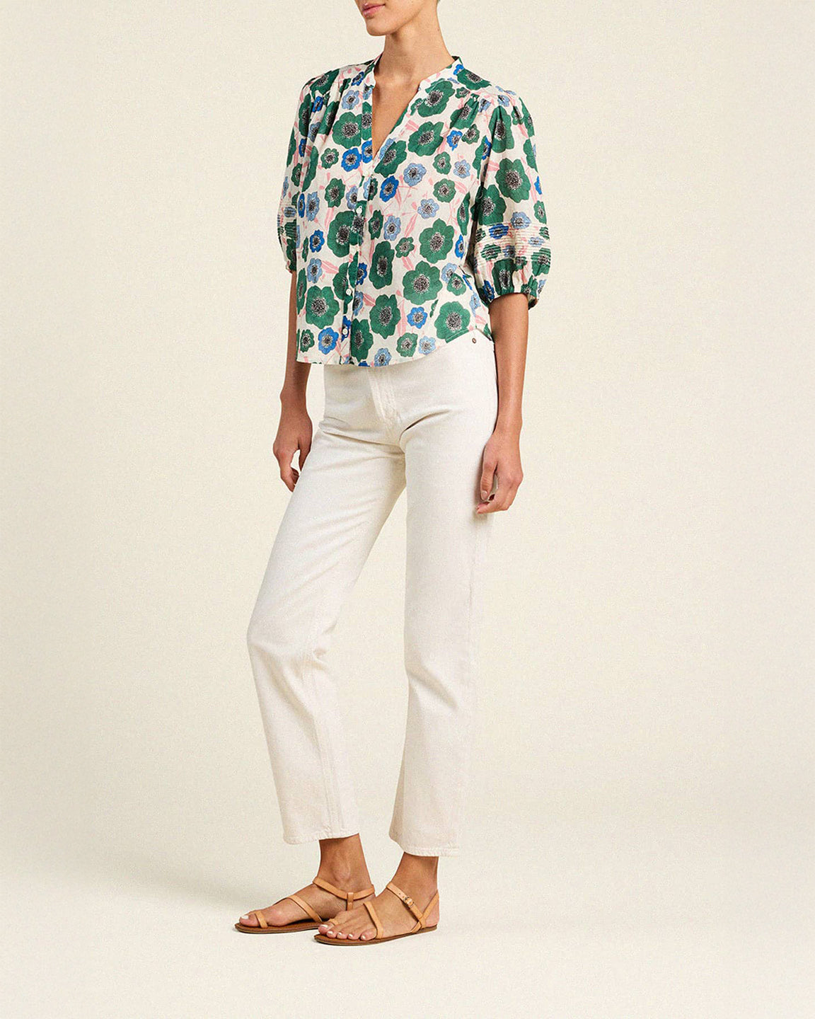 Trovata Birds of Paradis Loren Blouse Greenhouse Bloom