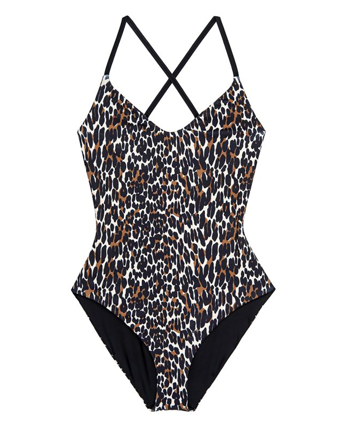 The Great. Reversible Lace Up One Piece in Leopard