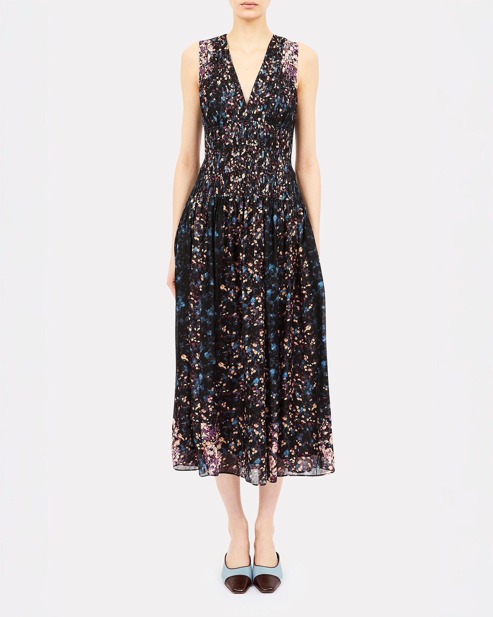 Ulla Johnson Sylvie Sleeveless Silk Dress in Eclipse