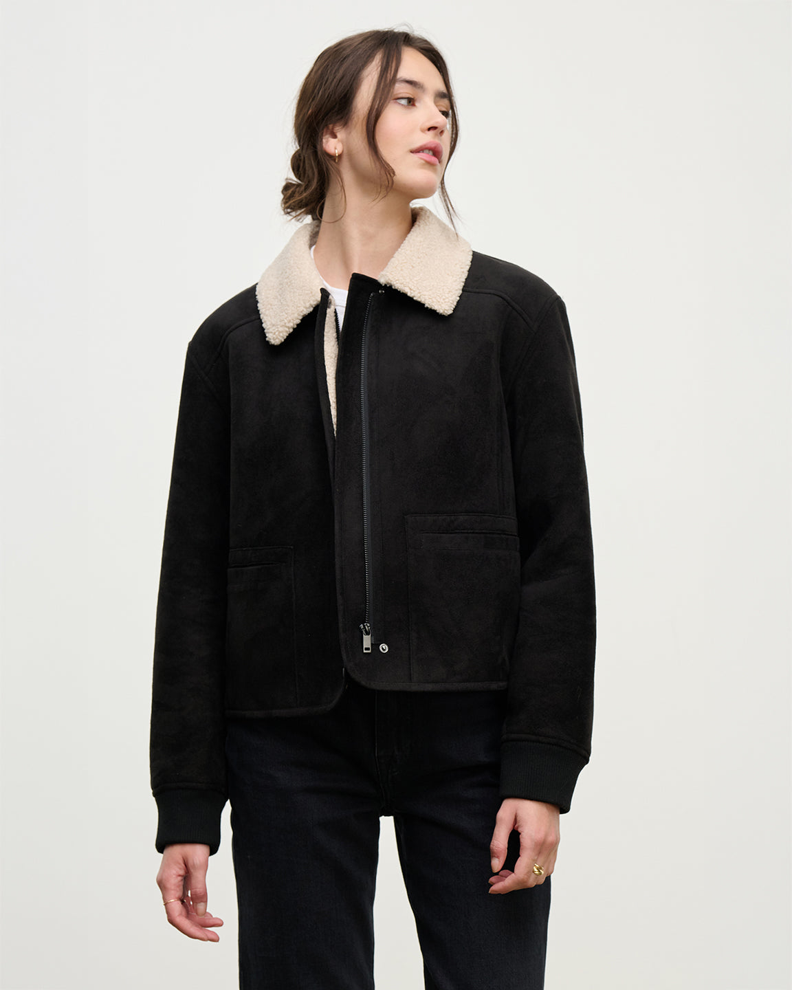 velvet by Graham and Spencer Juno Coat in Black/Cream
