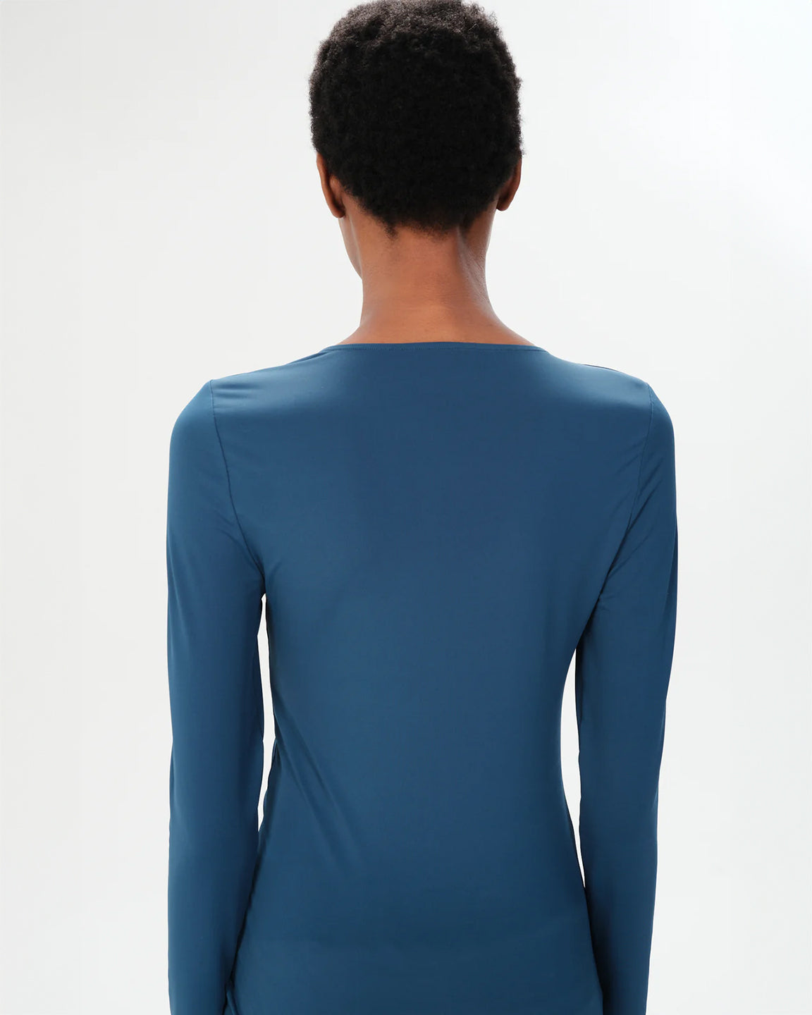 Maria Cher Vera Bailey Long Sleeve Top in Deep Blue