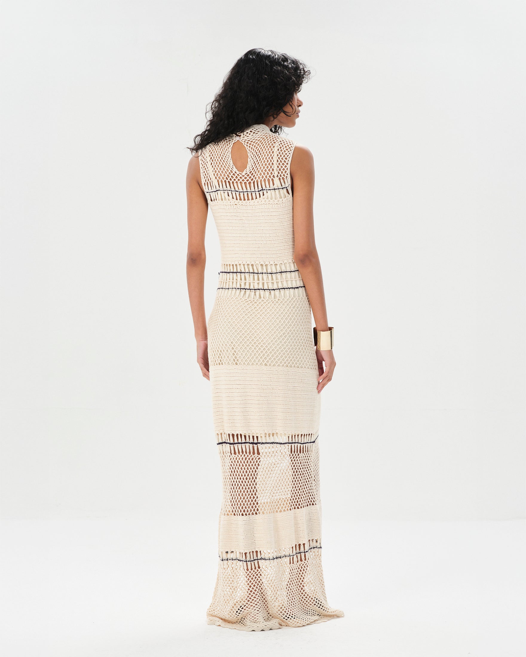 Maria Cher Puan Matilda Sleeveless Dress in Ecru