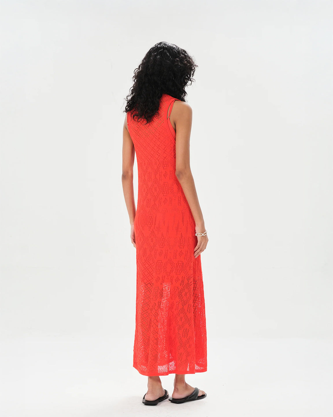 Maria Cher Zarate Jana Midi Dress in Red
