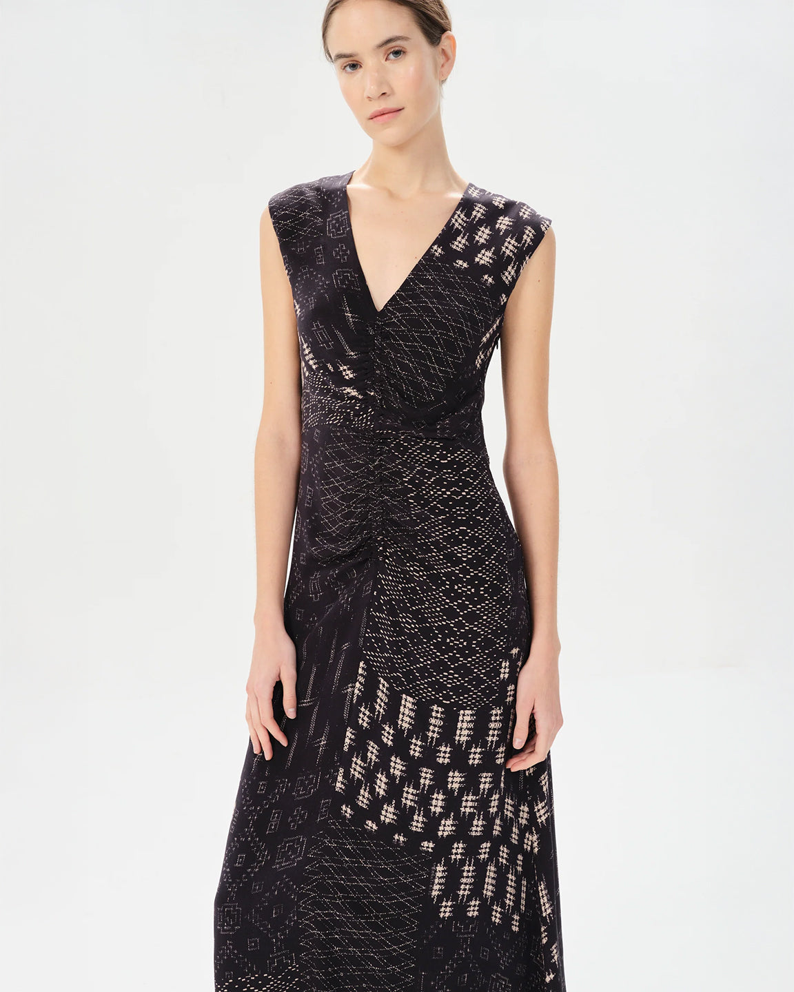 Maria Cher Zarate Tora Long Dress in Navy