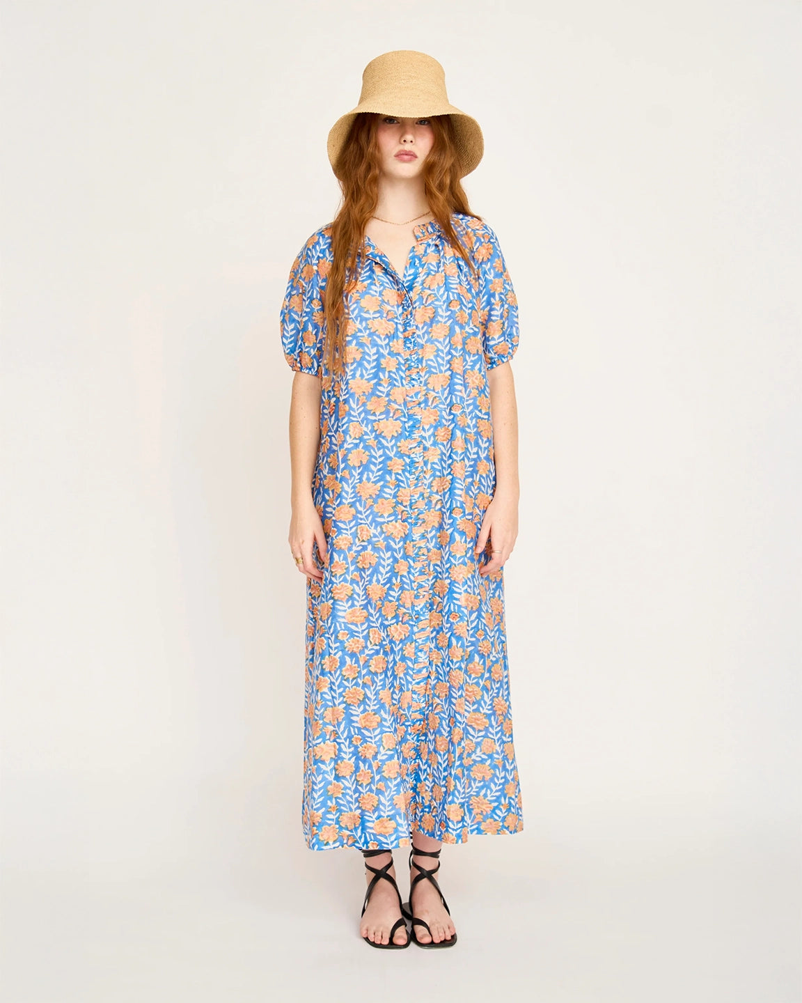 Mirth Somerset Dress in Tangerine Carnation