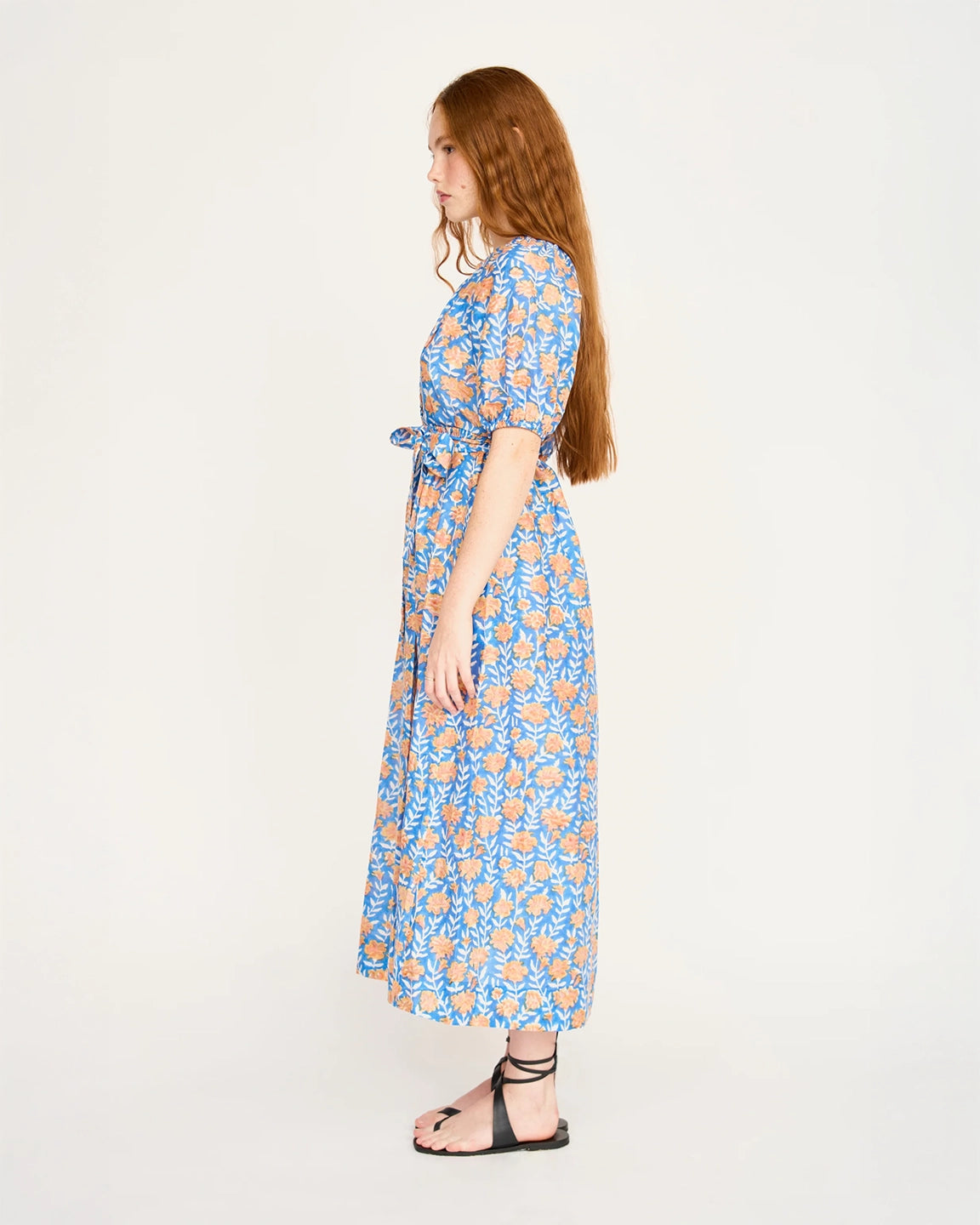Mirth Somerset Dress in Tangerine Carnation