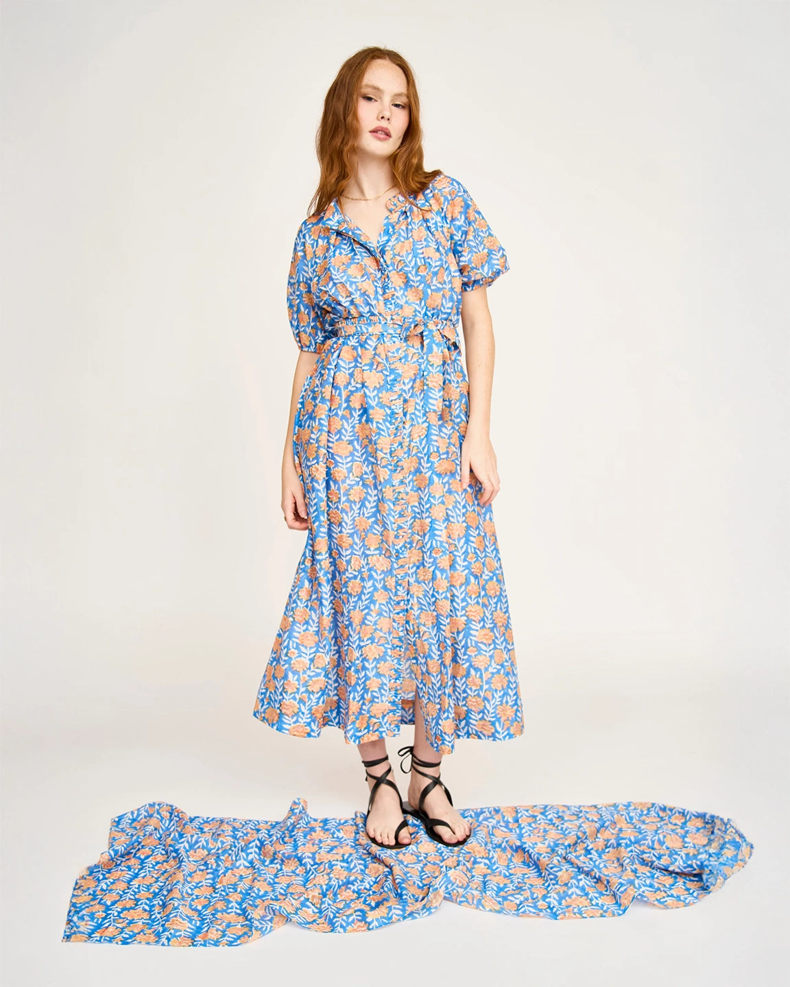 Mirth Somerset Dress in Tangerine Carnation