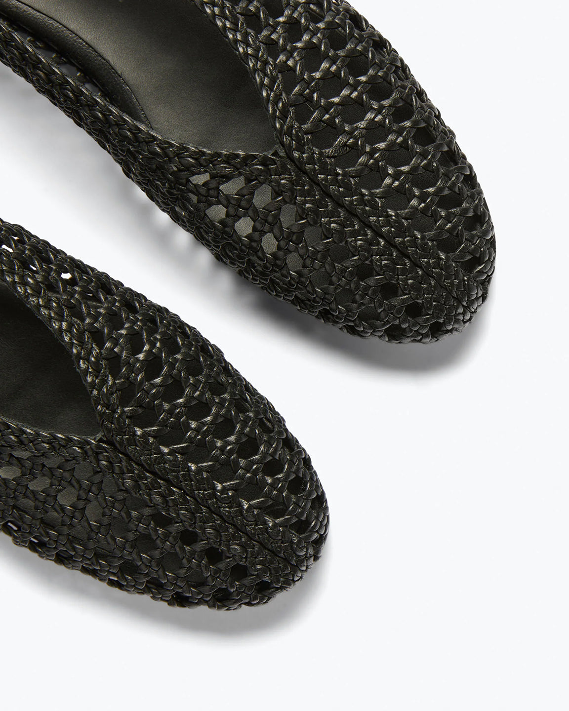 Freda Salvador Riley Flat in Black Woven Calf