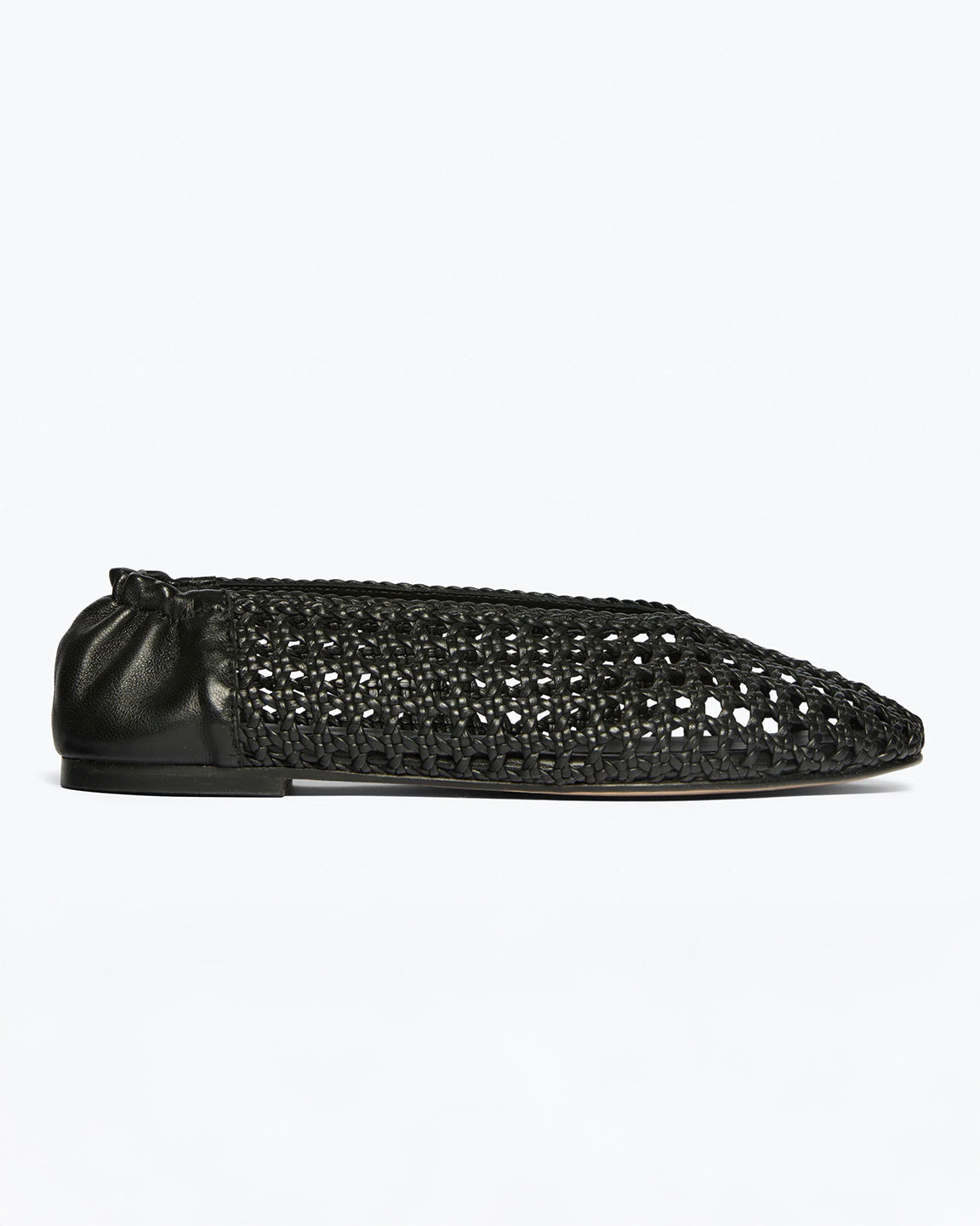 Freda Salvador Riley Flat in Black Woven Calf