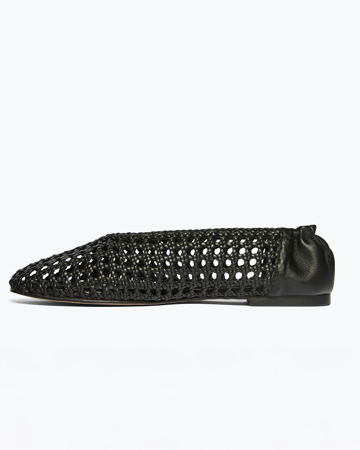 Freda Salvador Riley Flat in Black Woven Calf