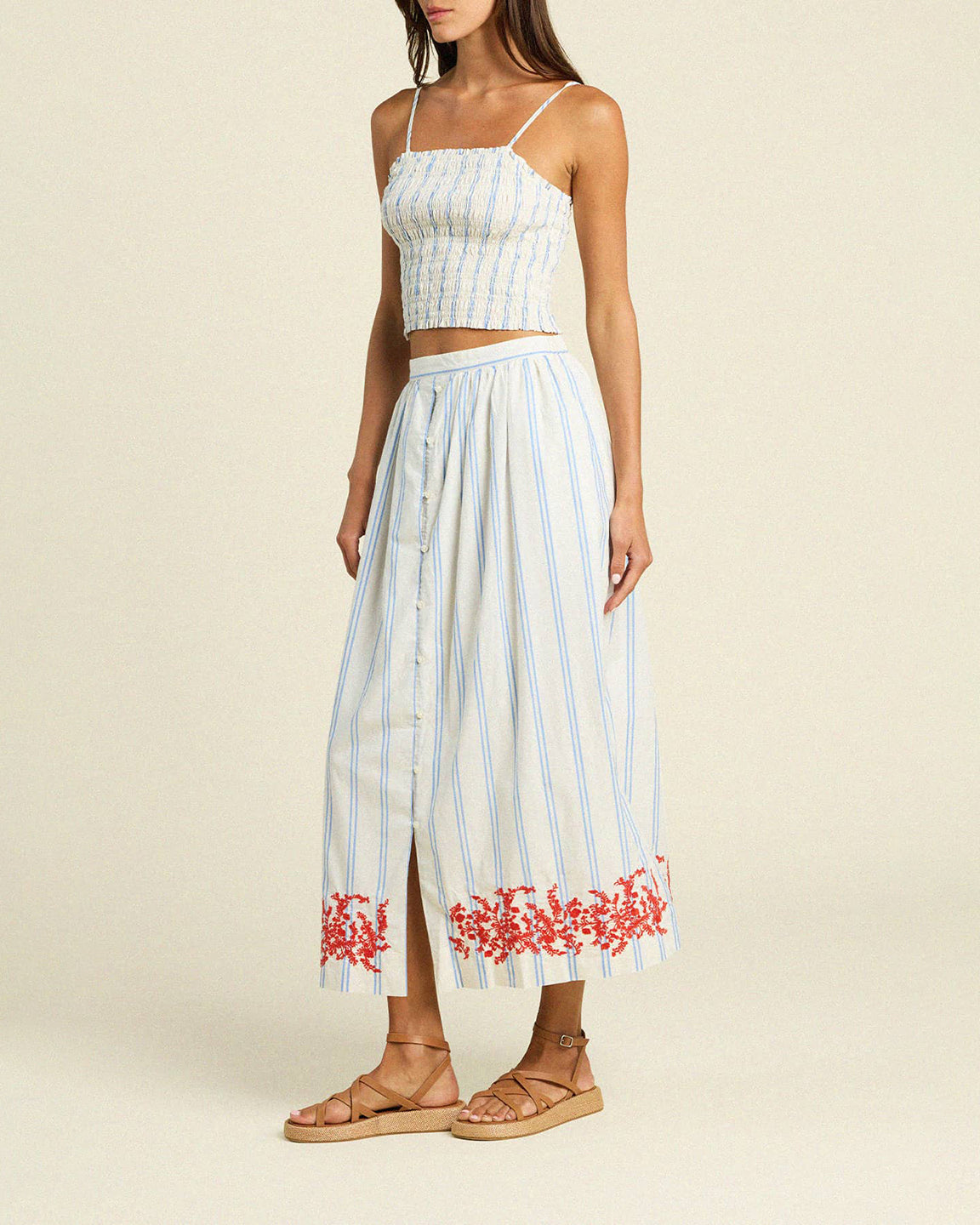 Trovata Summer Top In Cerulean Stripe