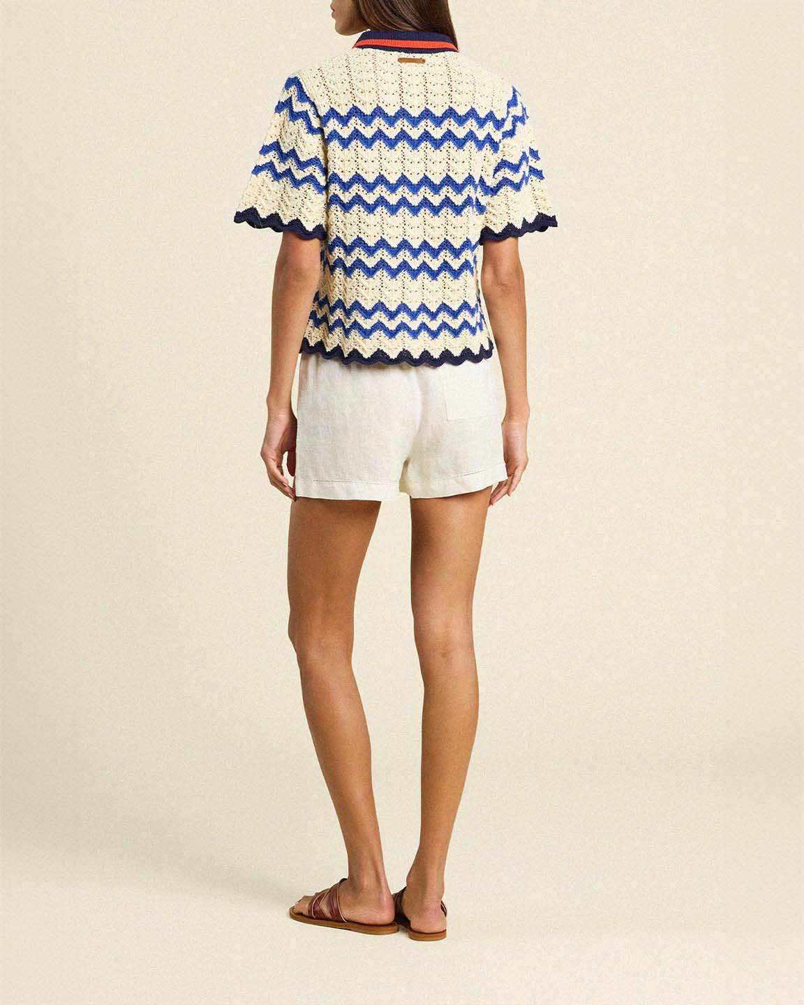 Trovata Birds of Paradis Paloma Cardigan in Blue Stripe