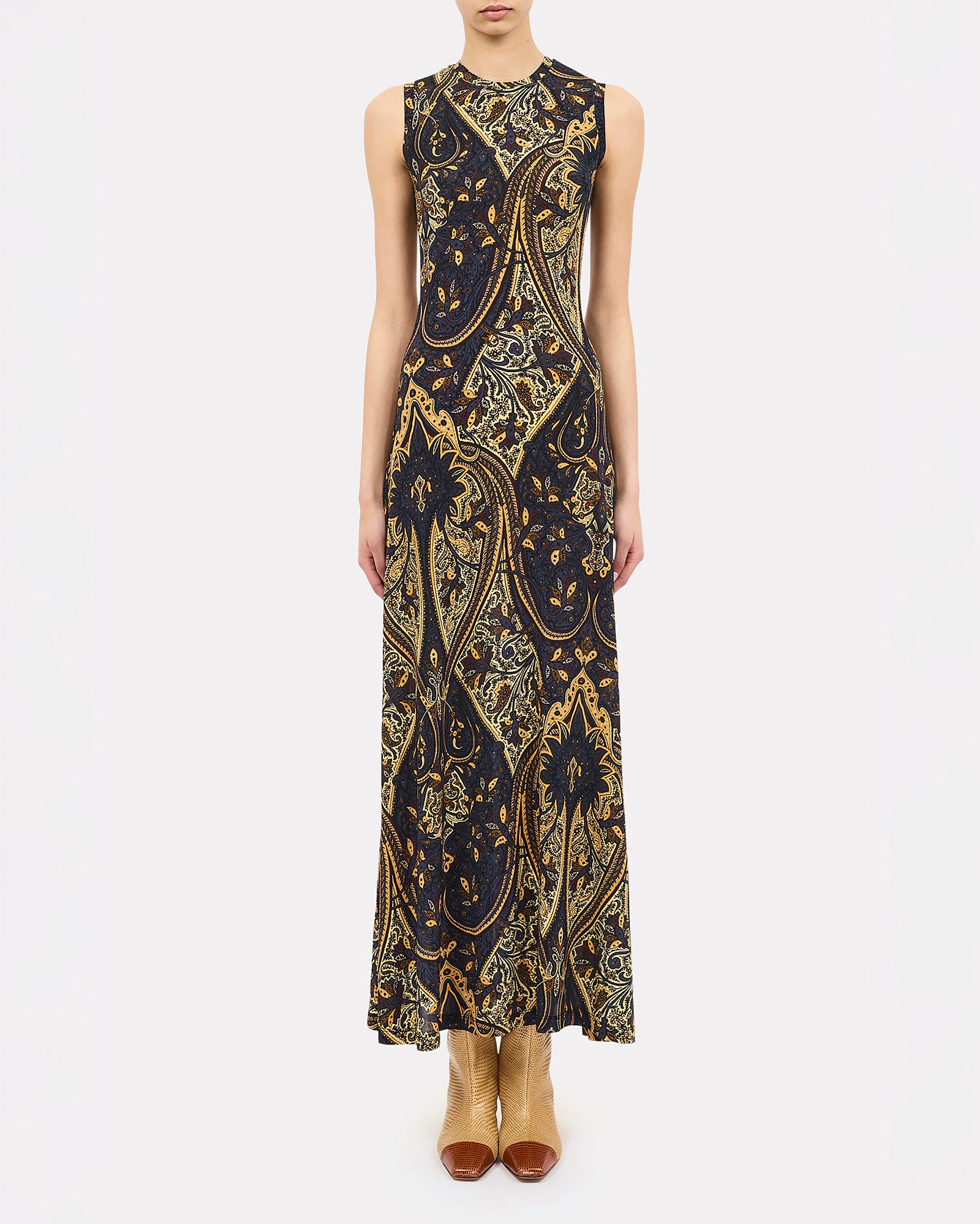 Ulla Johnson Orla Sleeveless Jersey Dress in Twilight Paisley or Noir Floral