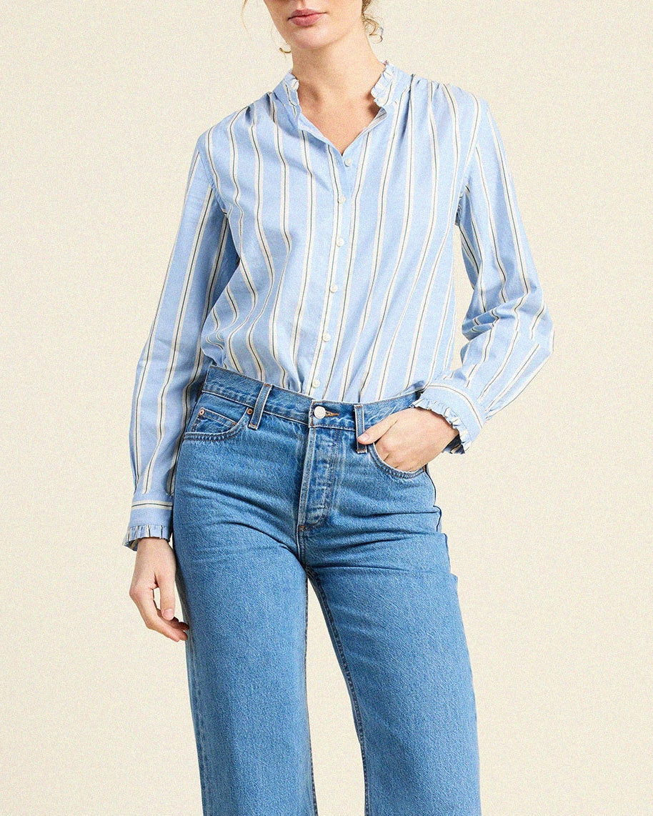 Trovata Rumi Blouse In Tahoe Stripe