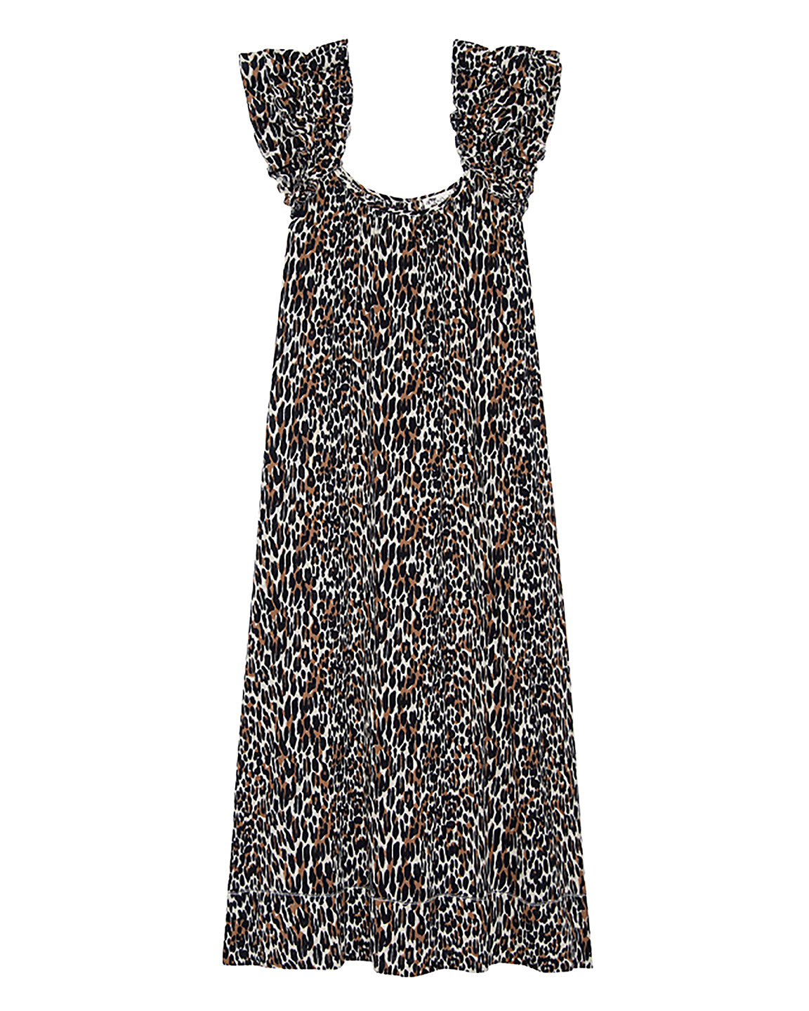 The Great. Ruffle Coverup in Leopard