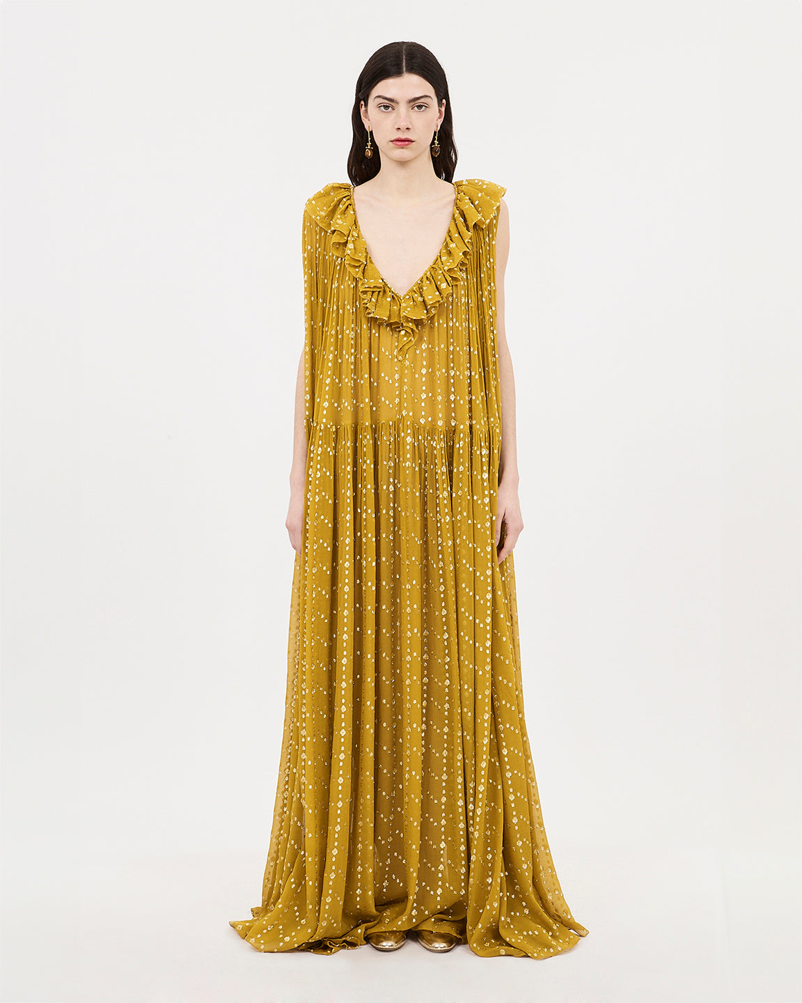 Ulla Johnson Audelia Gown in Dotted Lurex Crinkle