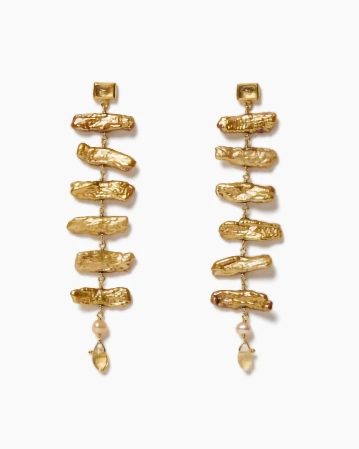 Chan Luu Cascade Gold Pearl Earrings