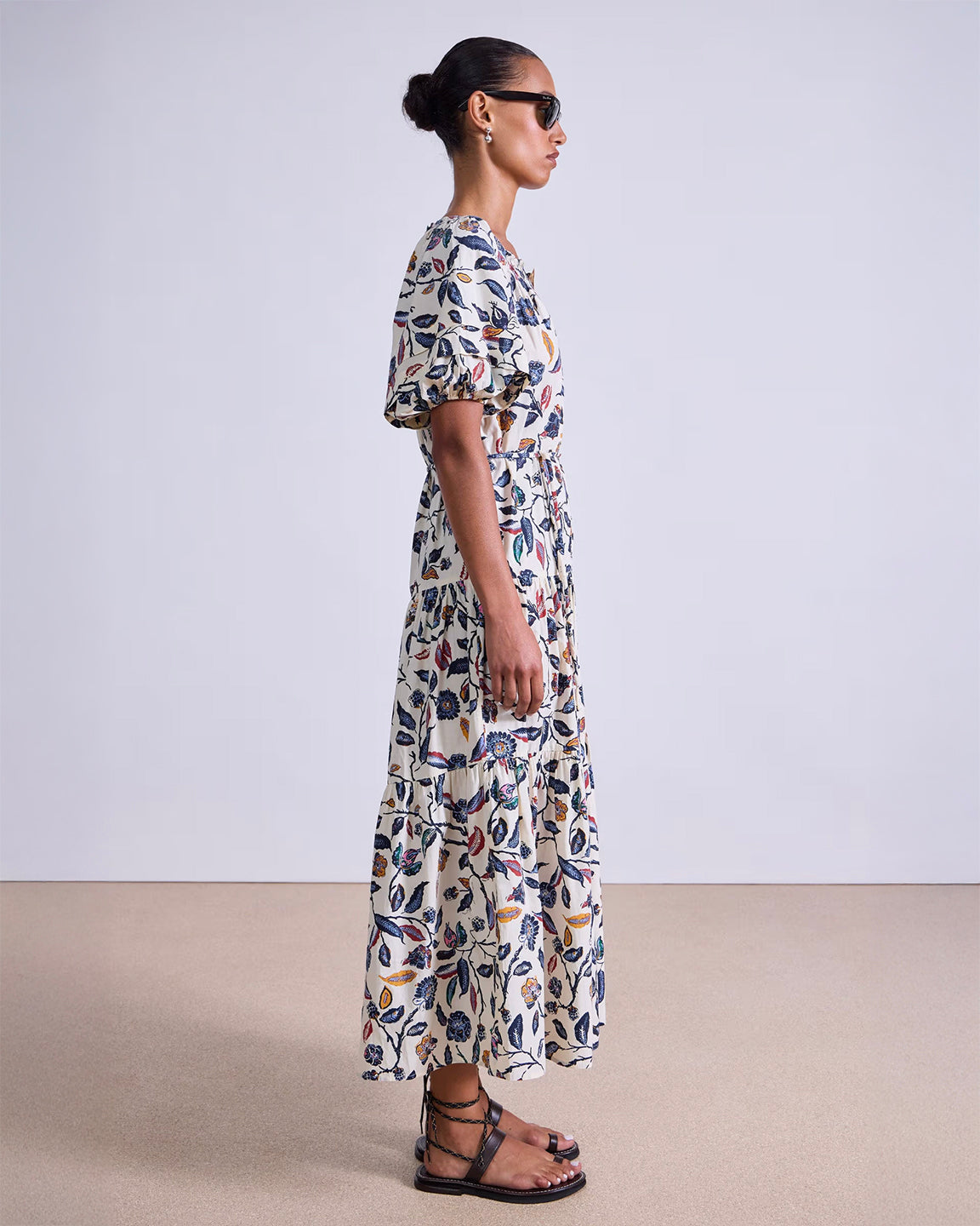 Apiece Apart Uva Romantic Maxi In Garden Floral Cream