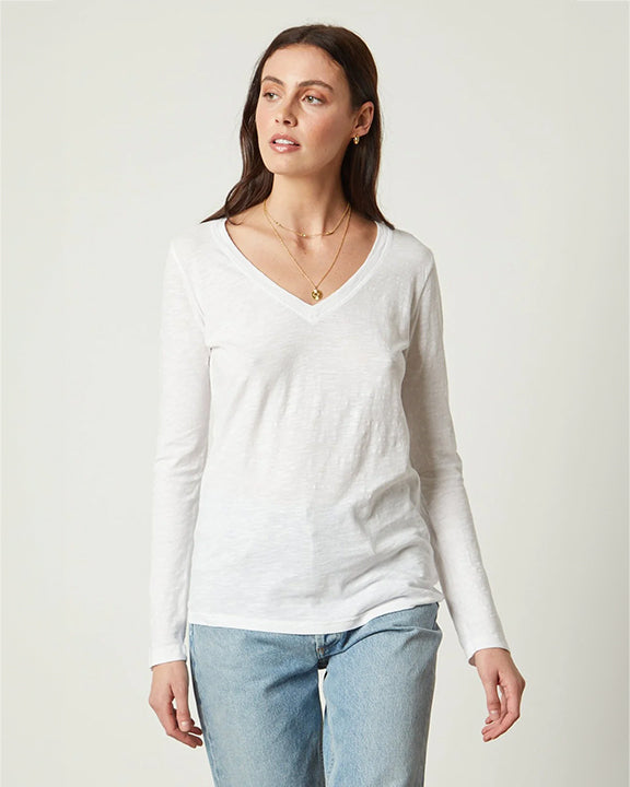 velvet by Graham and Spencer Blaire Original Slub Tee in White