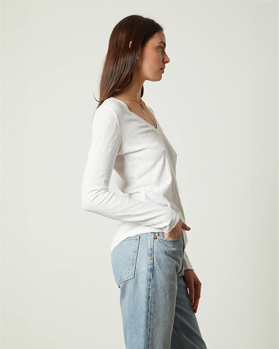 velvet by Graham and Spencer Blaire Original Slub Tee in White