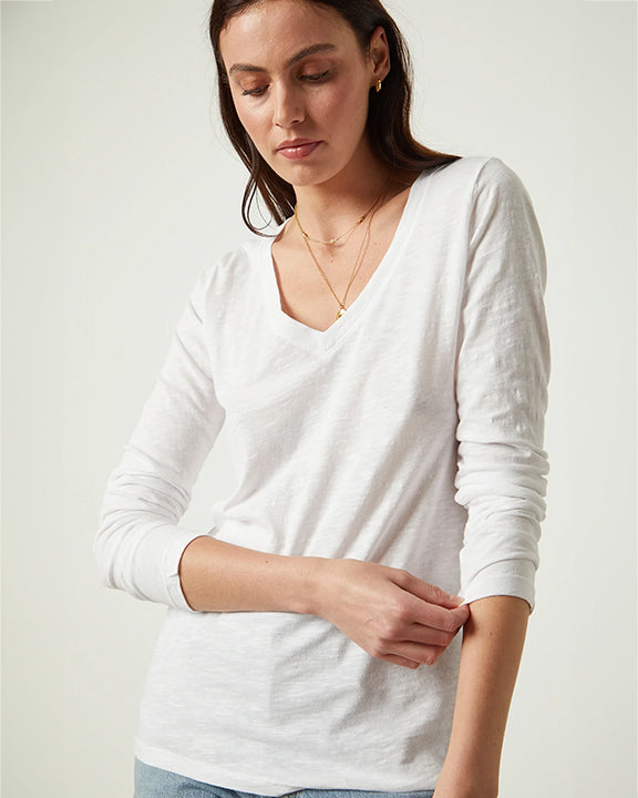 velvet by Graham and Spencer Blaire Original Slub Tee in White