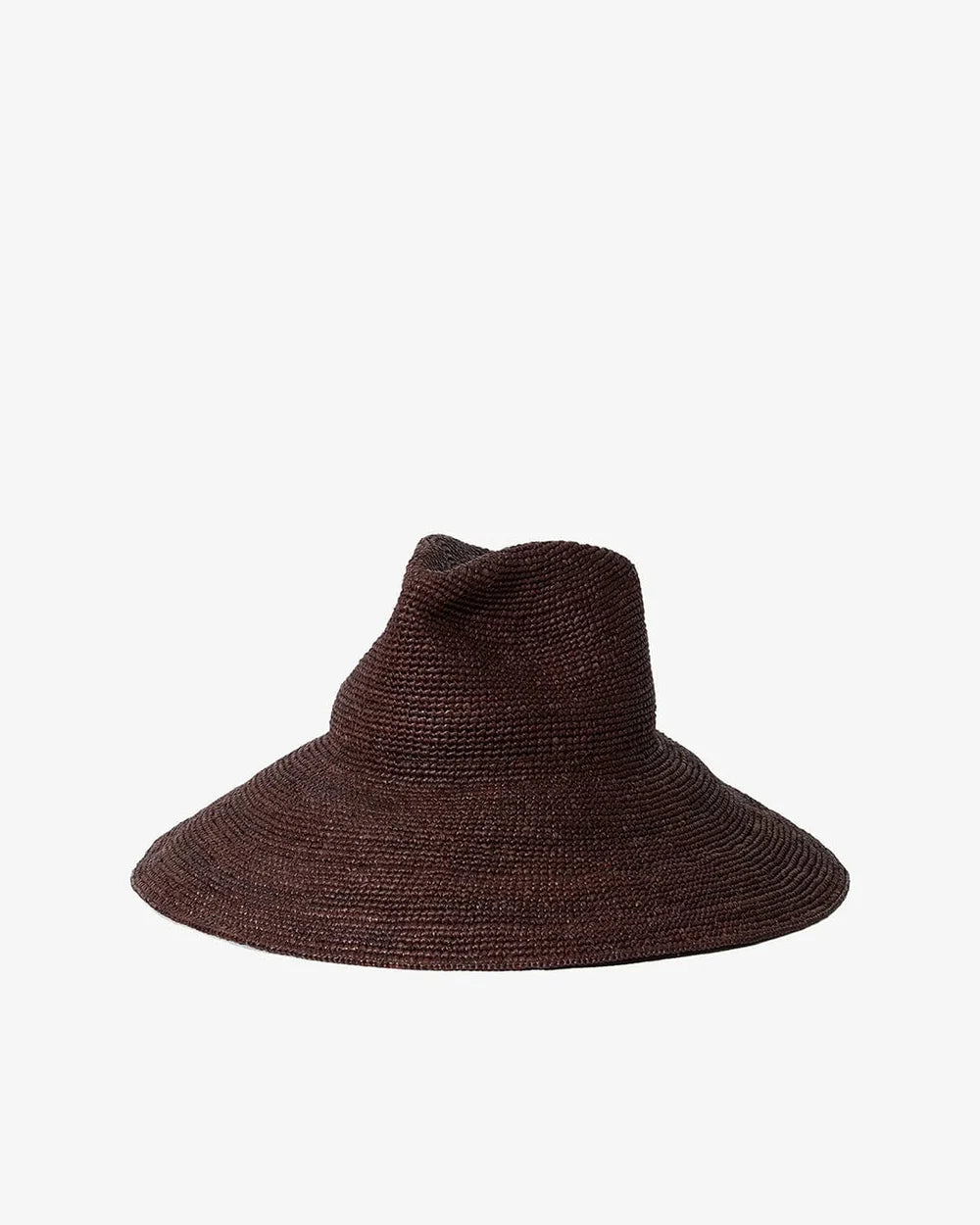 Janessa Leone Waverly Packable Raffia Hat In Chocolate