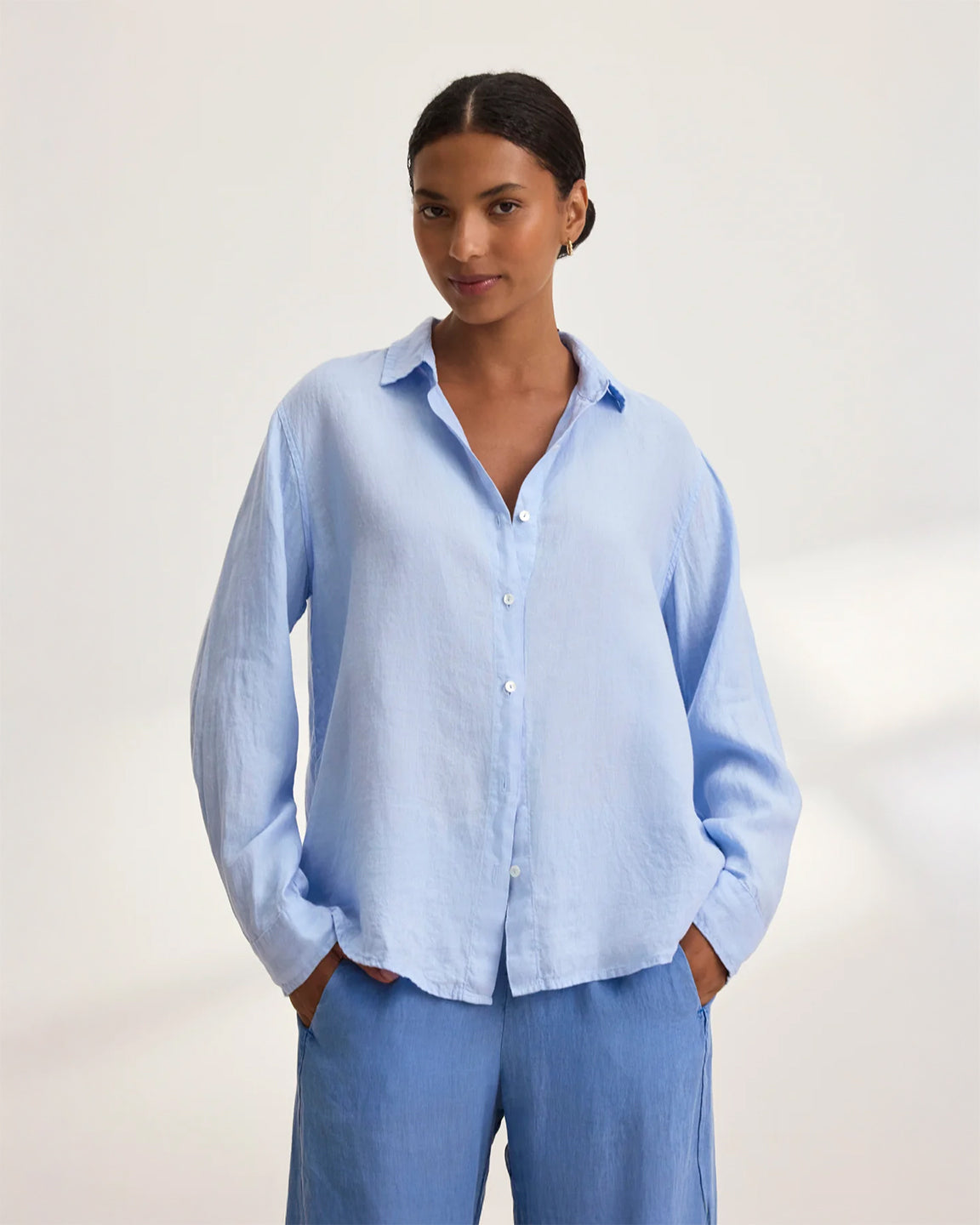 velvet by Graham and Spencer x Cleo Wade Sisi Shirt in Chambray