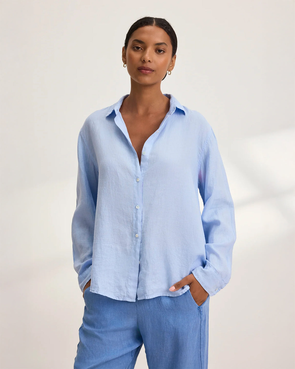 velvet by Graham and Spencer x Cleo Wade Sisi Shirt in Chambray