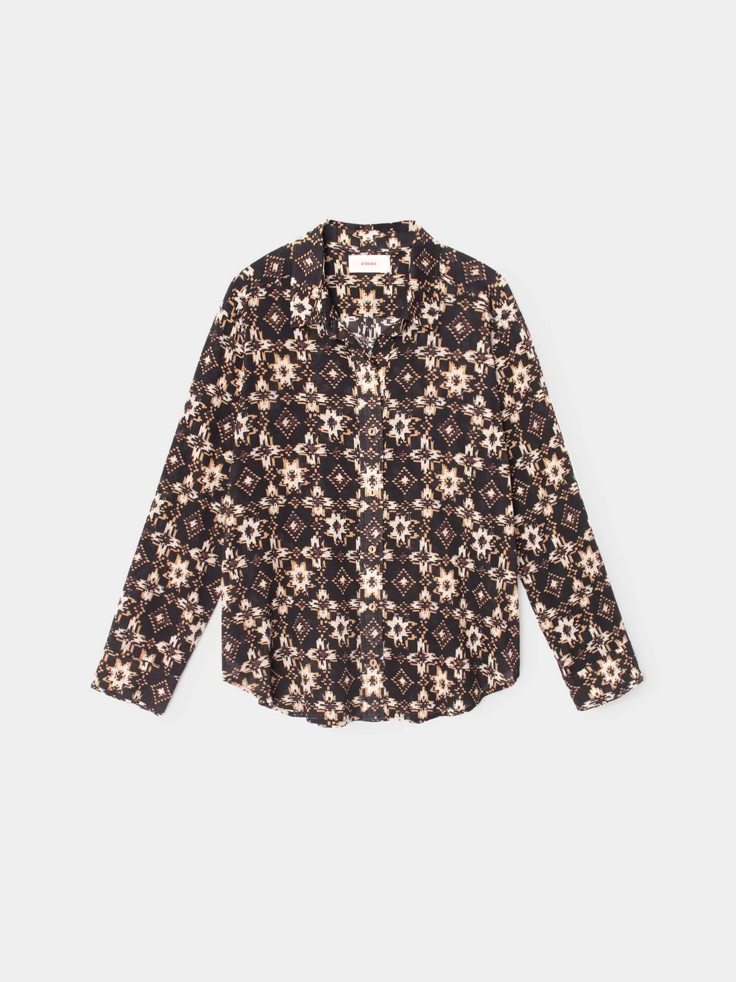 Floral patterned shirt on a light gray background