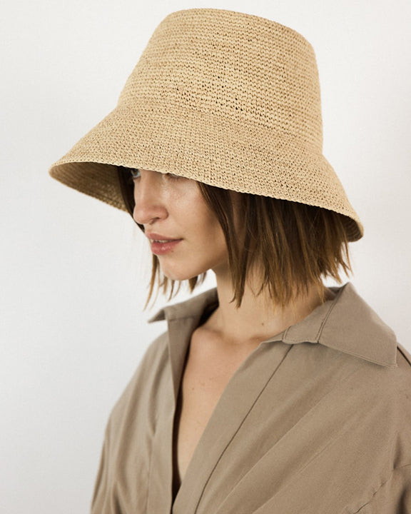 Janessa Leone Felix Hat in Natural | two birds display picture 1