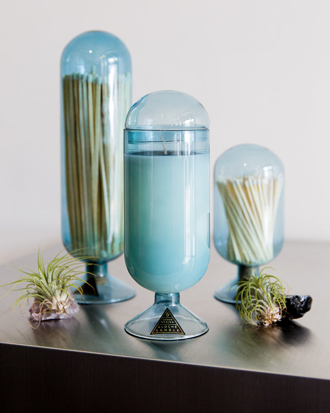 Skeem Fireplace Cloche Matches in Sky