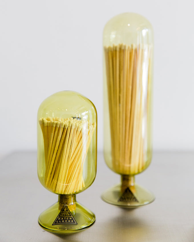 Skeem Fireplace Cloche Matches in Moss