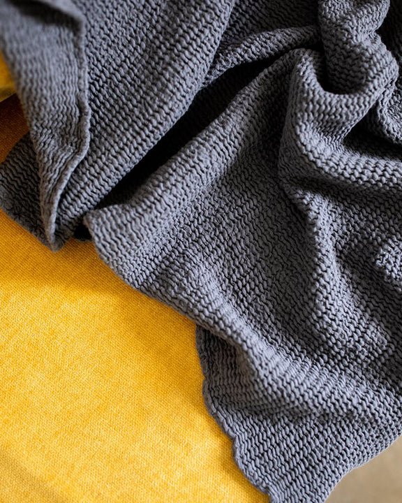 House No. 23 Ella Waffle Towel in Anthracite