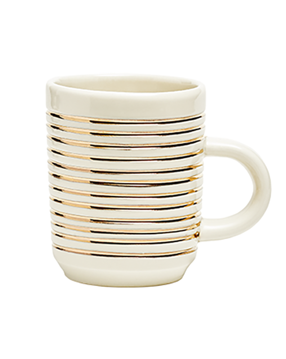 Eliana Bernard Gold Lines Mug in Cream Gloss