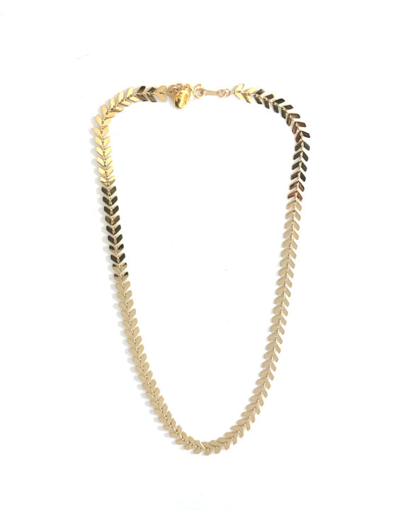 Jennifer Tuton Chevron Chain Necklace in Gold