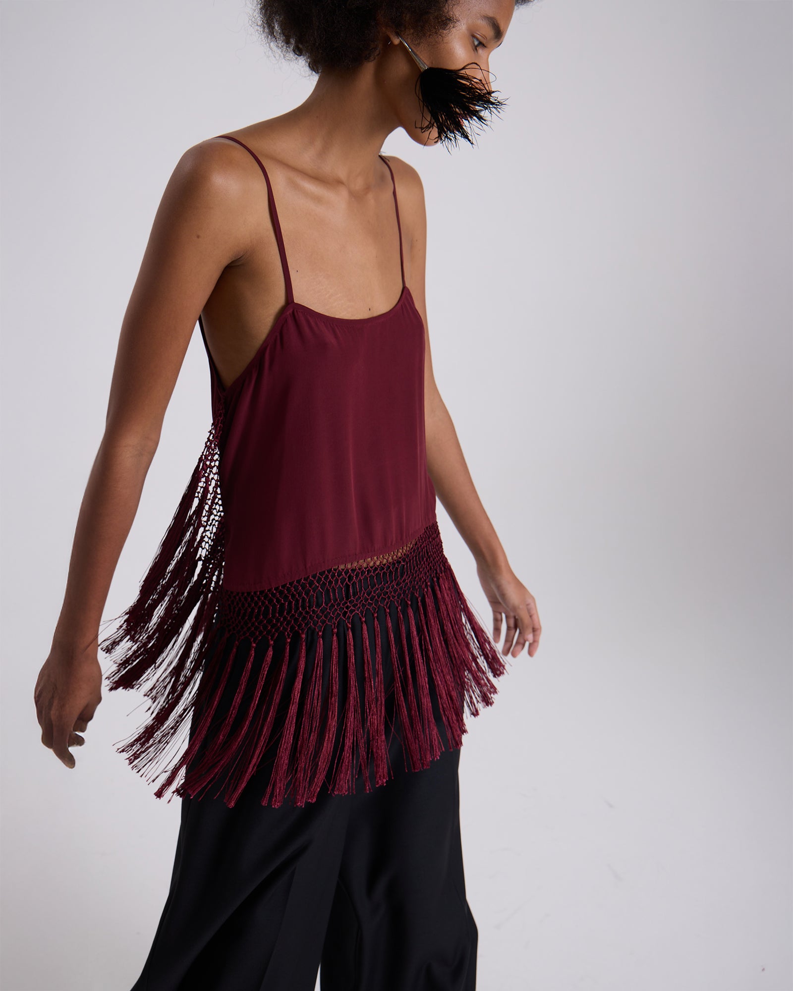 Maria Cher Ridge Audrey Top in Bordeaux