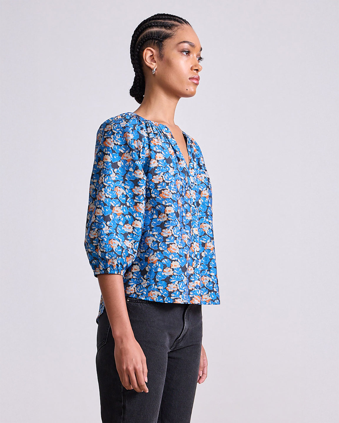 Apiece Apart Mitte Top in Florette Blue