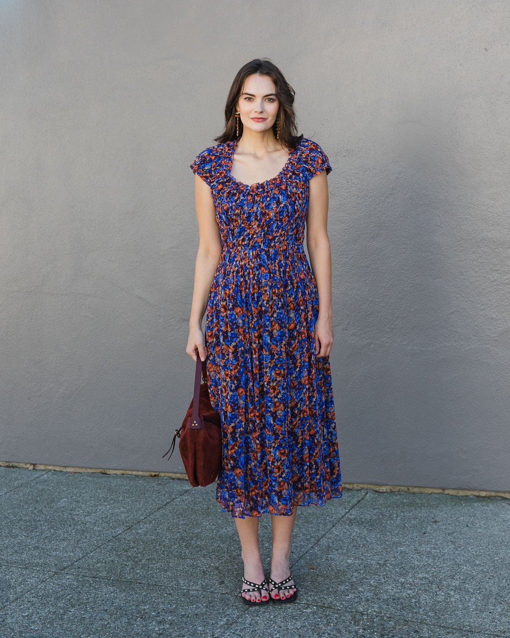 Ulla Johnson Calliope Silk Midi Dress in Violet
