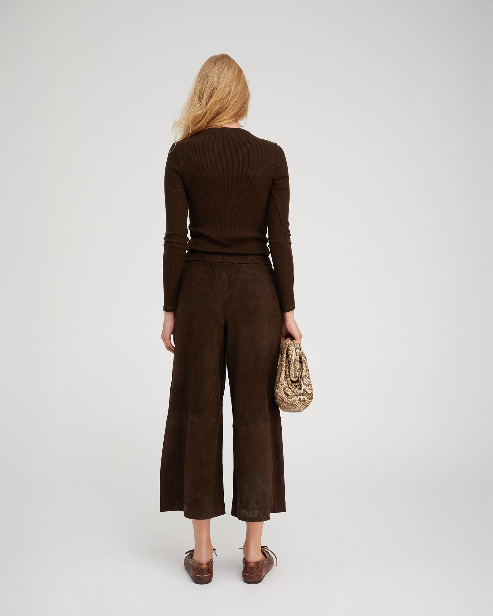 SPRWMN Culotte Suede Pant In Americano