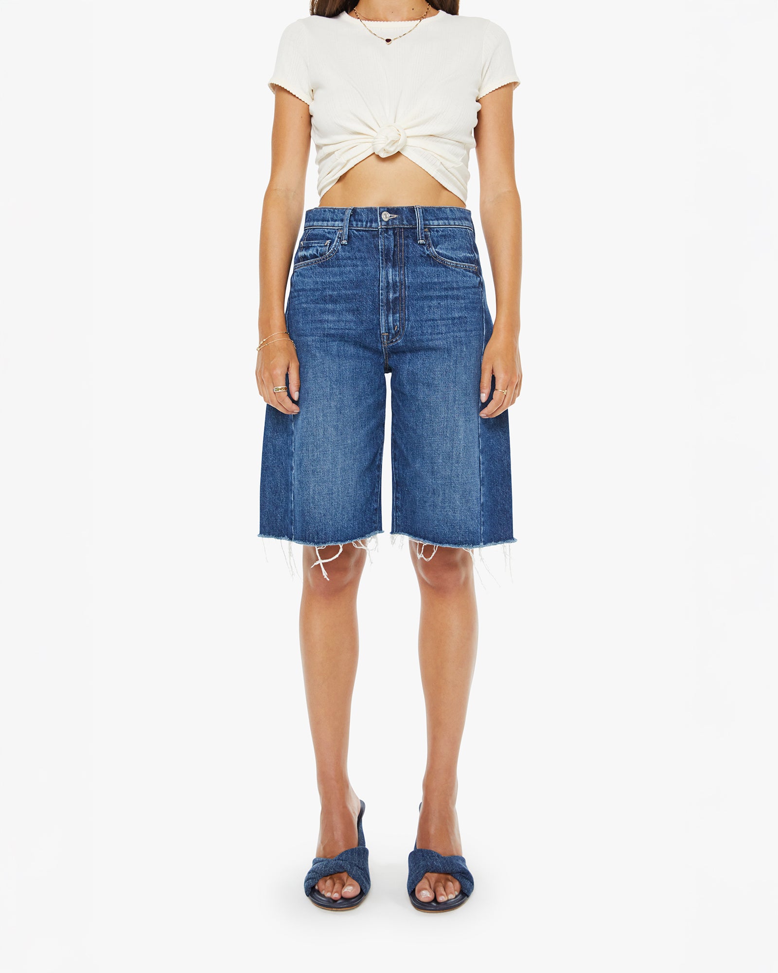 Mother Denim The Half-Pipe Bermuda Fray in Did You Bring Me Anything