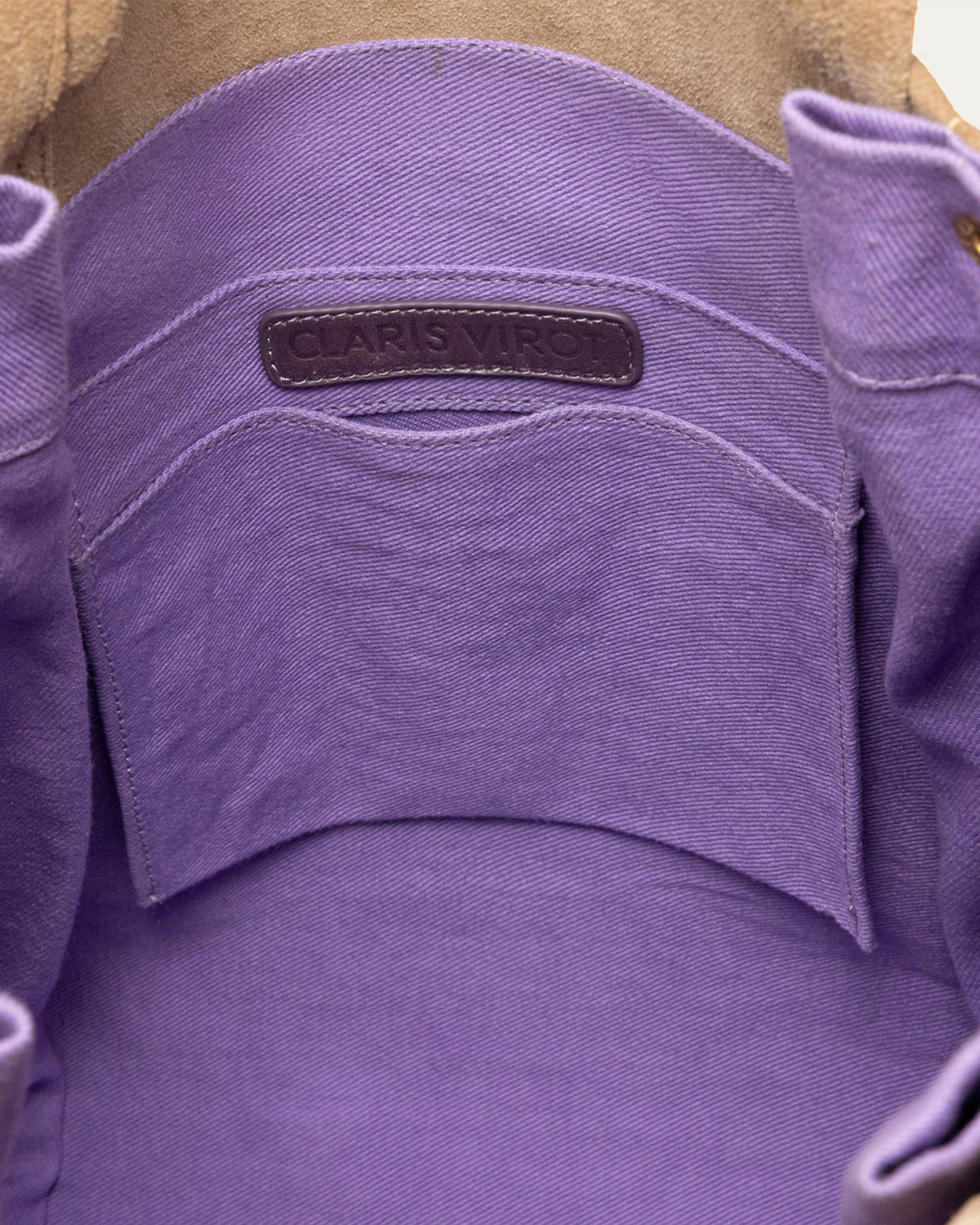 Claris Virot Joseph Bag in Off White and Lavender Leather