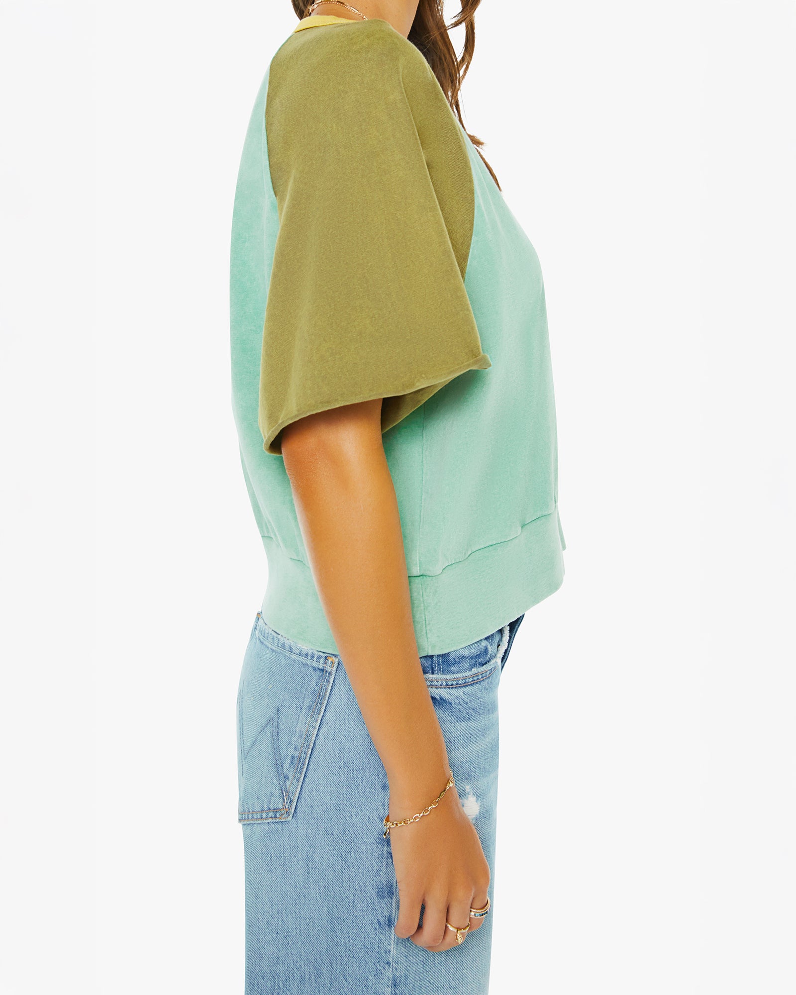 Mother The Quick Dip Top in Green, Blue, and Yellow Multi