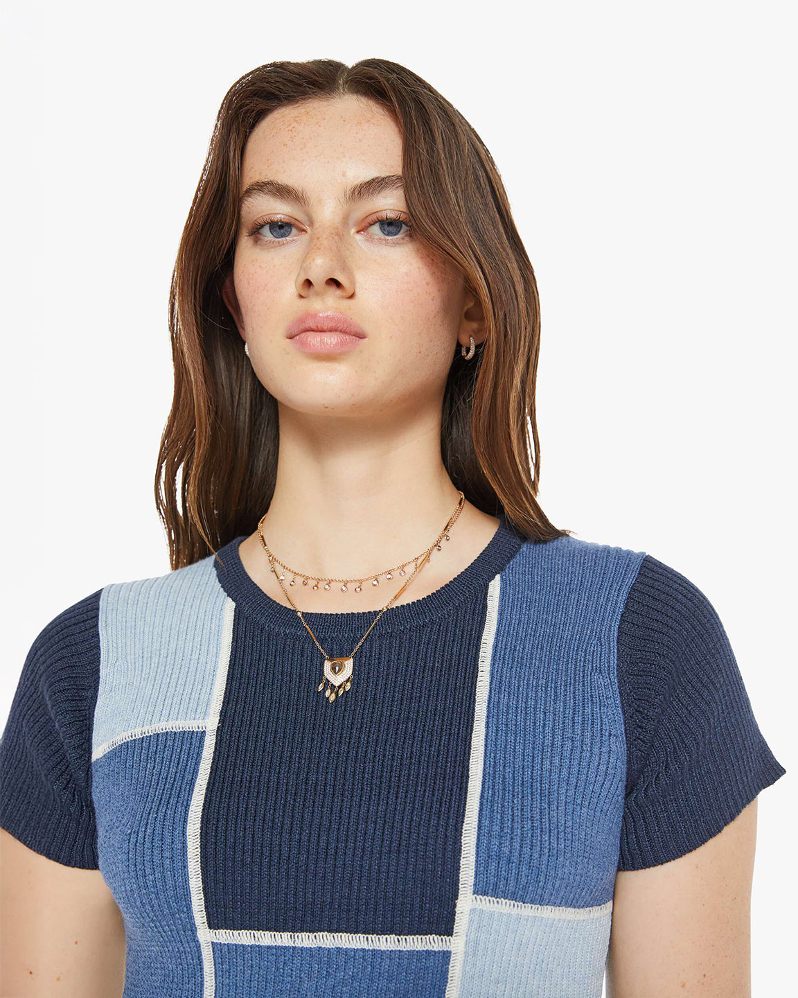Mother The Block Rib Tee in Patching Things Up