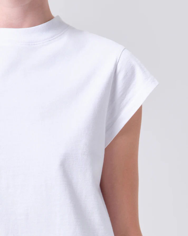 Agolde Bryce Cap Sleeve Tee White