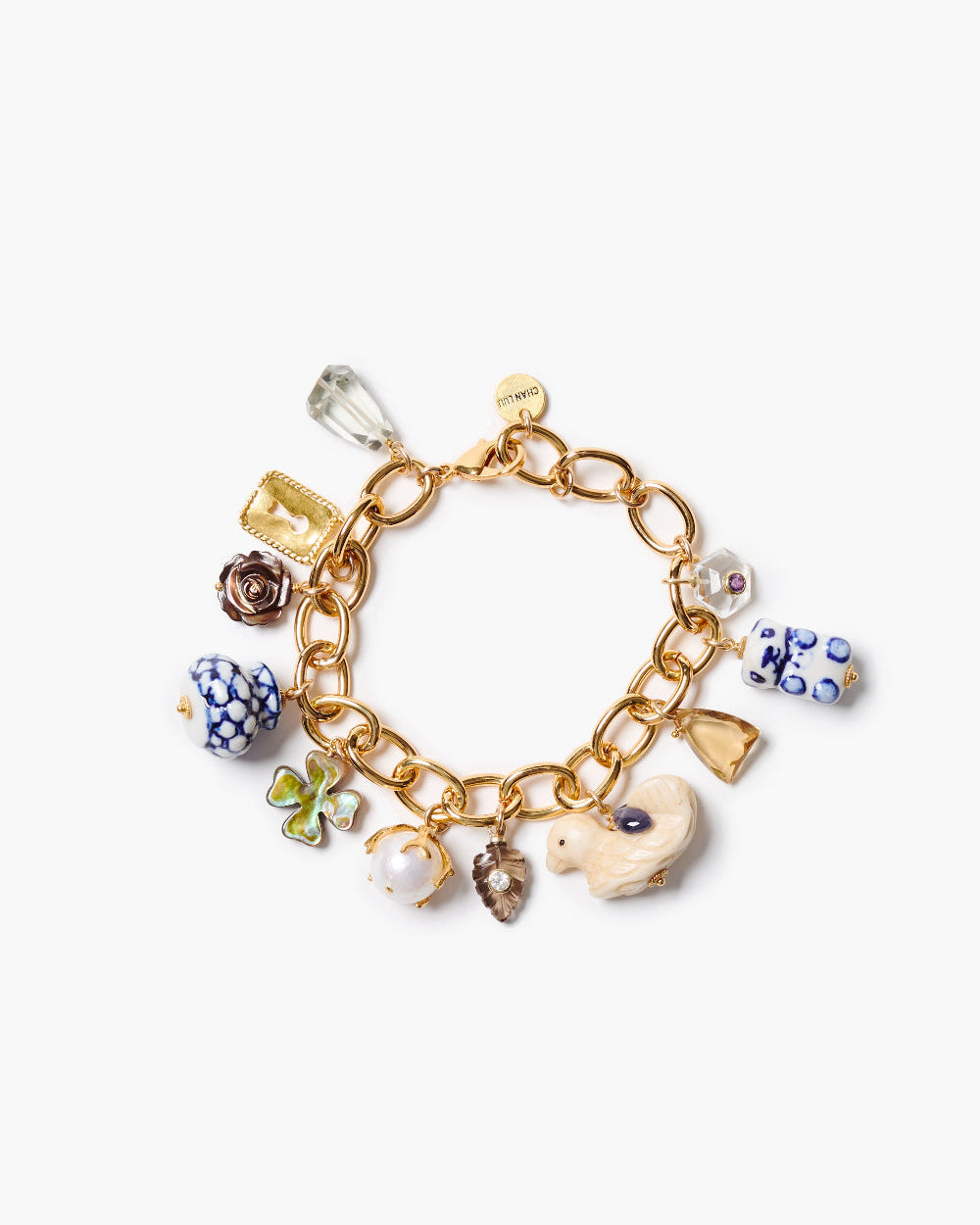 Chan Luu Open Link Charm Bracelet In Gold Multi