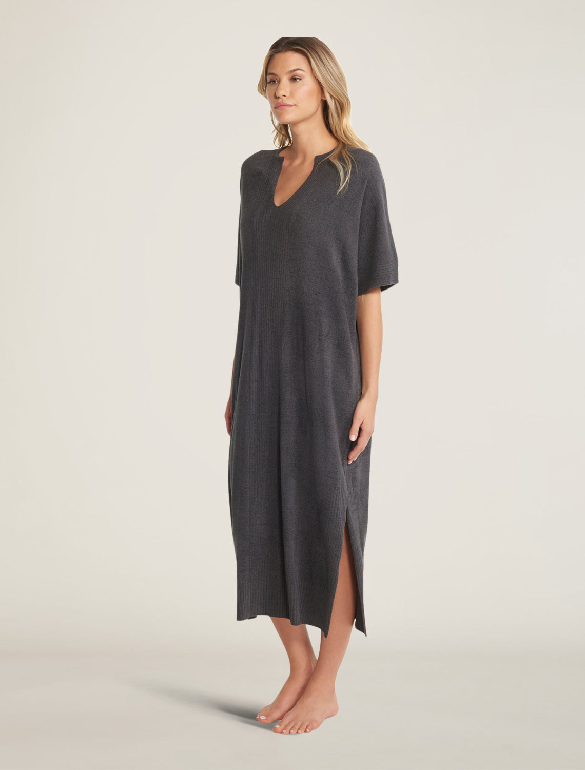 Barefoot Dreams CozyChic Ultra Lite Caftan in Carbon | two birds