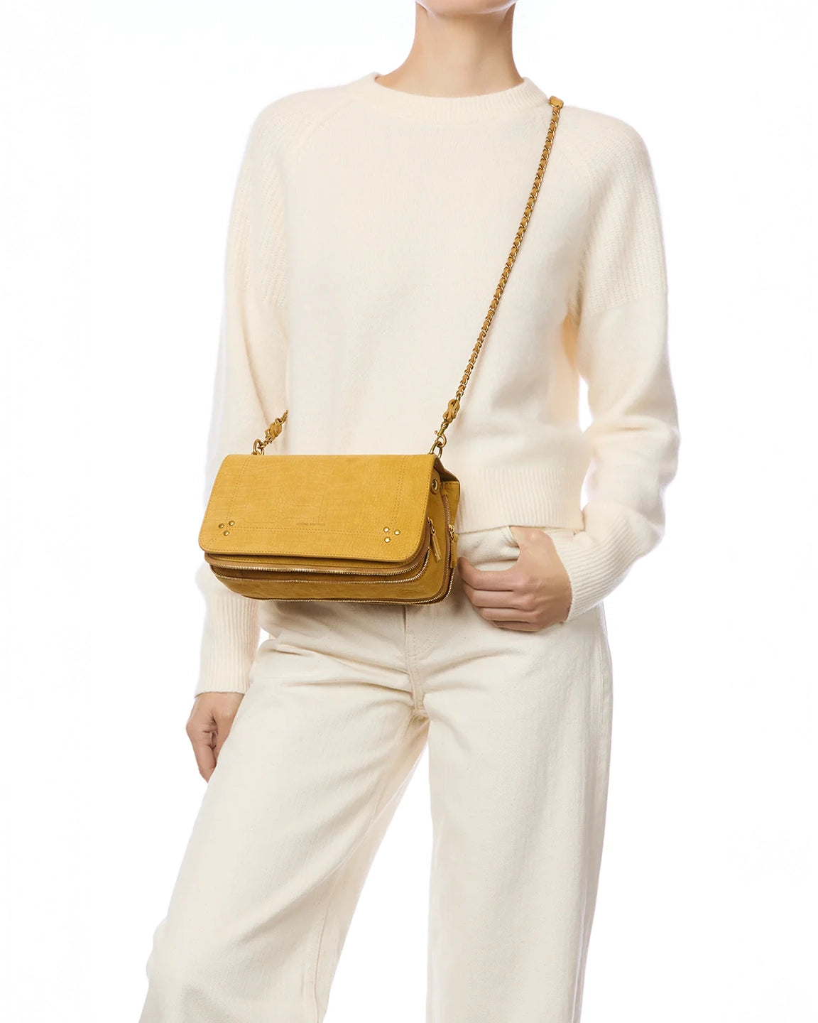 Jerome Dreyfuss Bobi Bag in Imprime Croco Moutarde