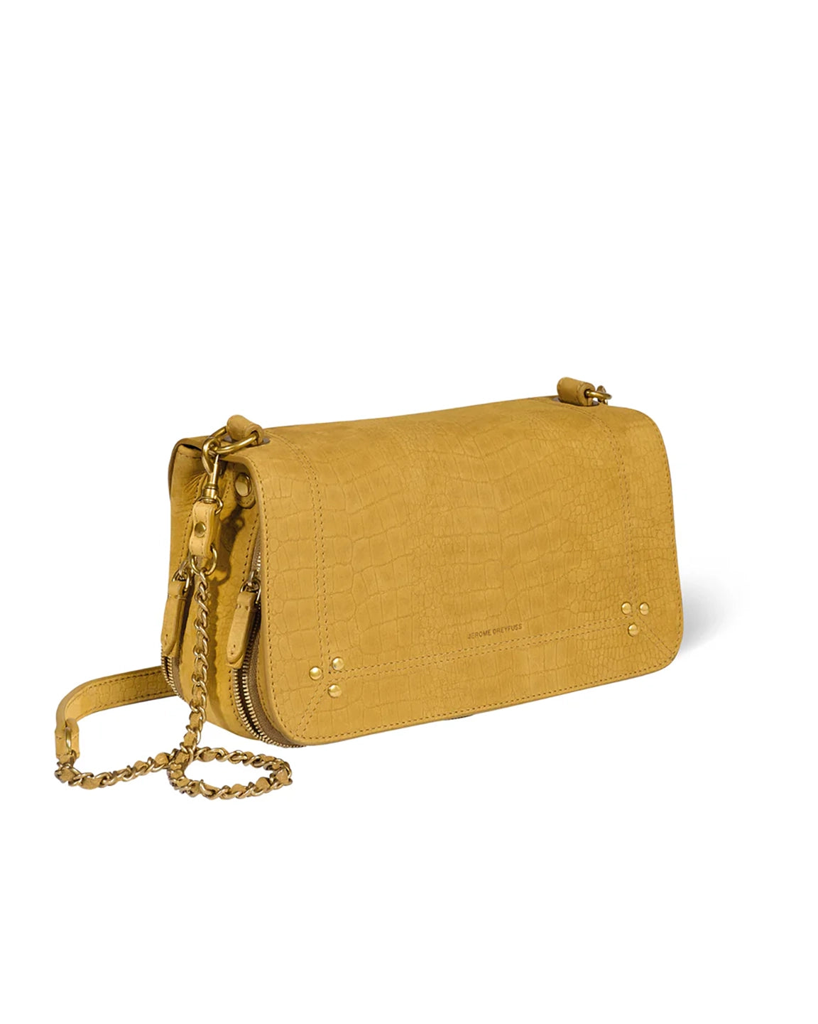Jerome Dreyfuss Bobi Bag in Imprime Croco Moutarde