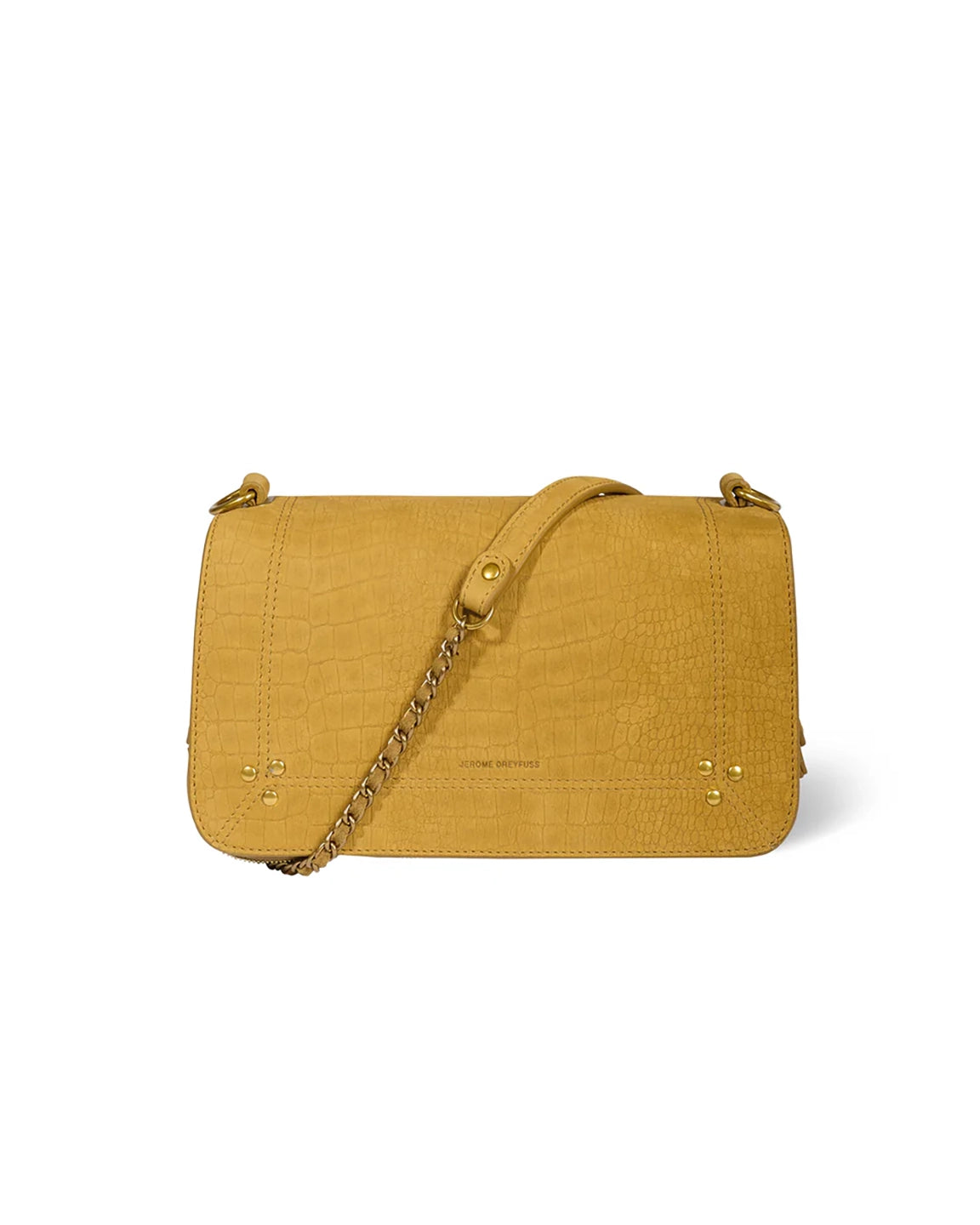 Jerome Dreyfuss Bobi Bag in Imprime Croco Moutarde